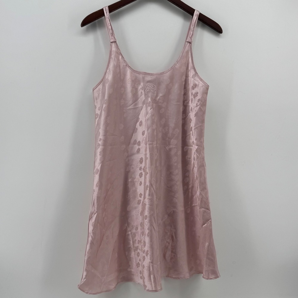 Oscar de la Renta Pink Label Floral Jacquard Satin Chemise Nightgown Pink Mens M